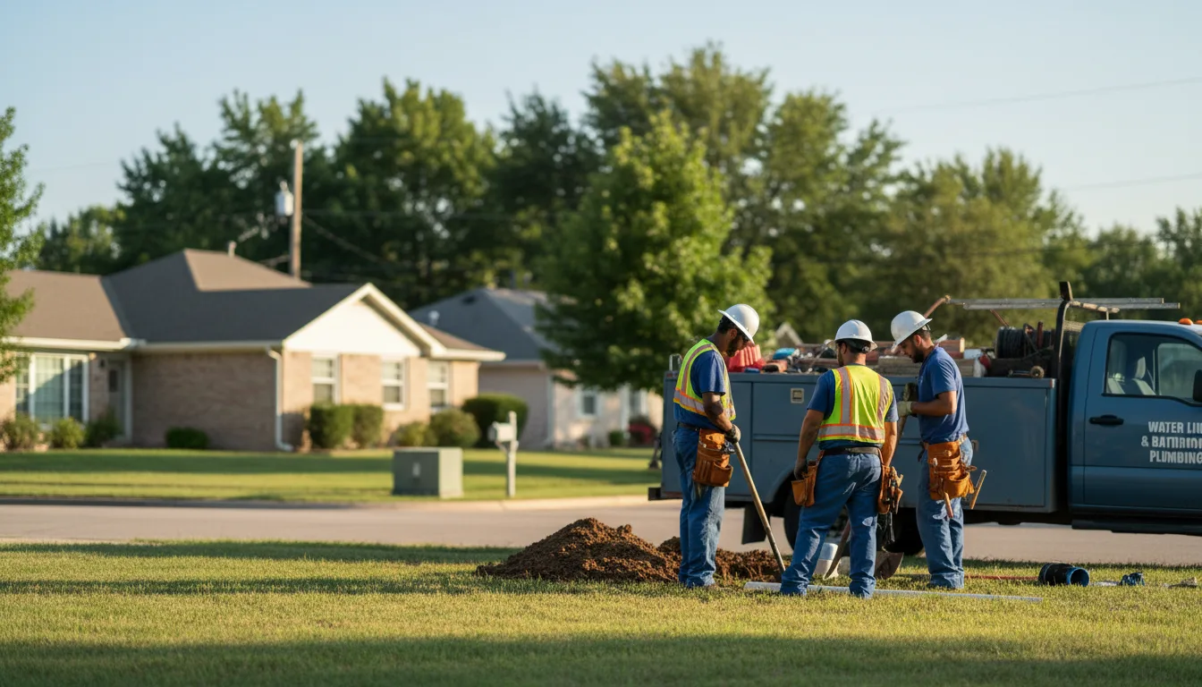 Residential water line and bathroom plumbing service in Hitchita, OK